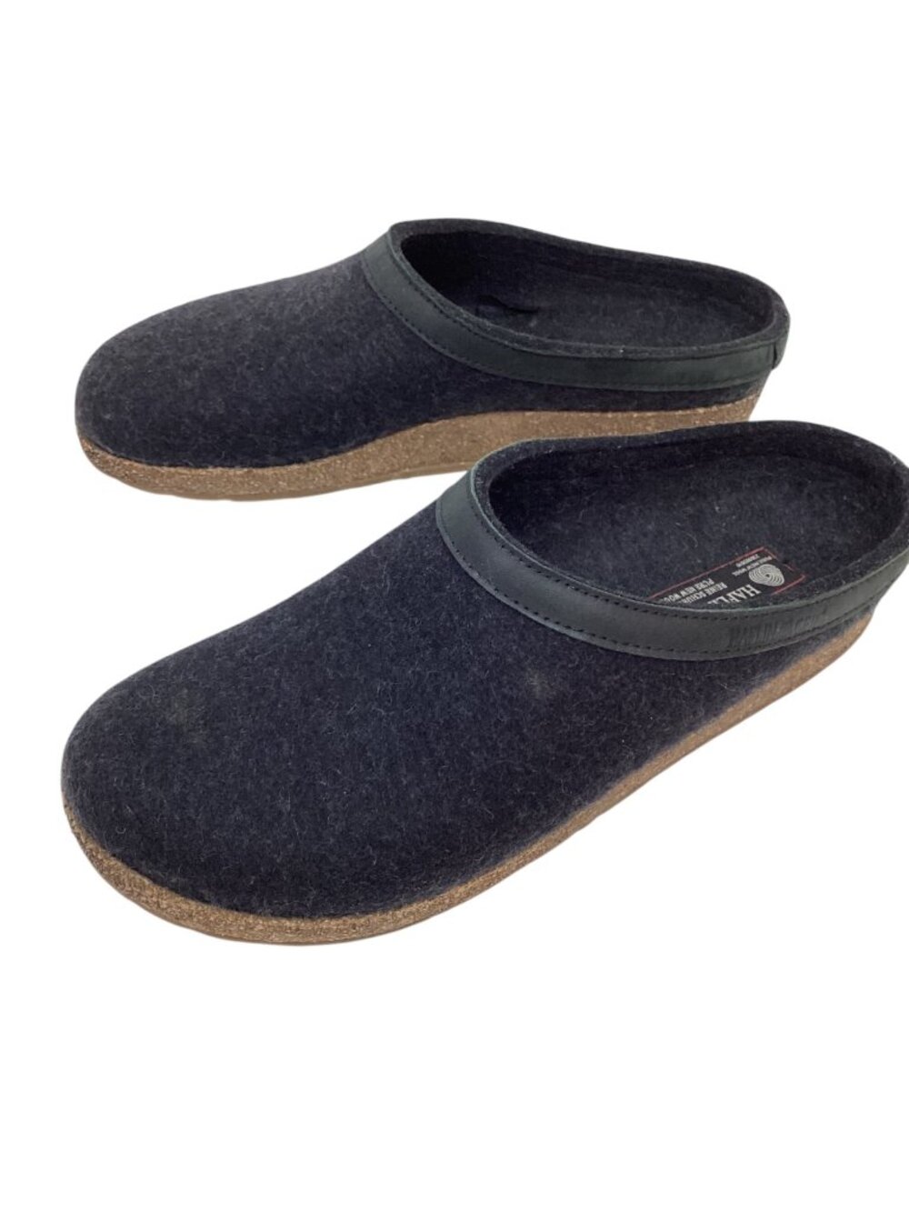 Haflinger Grizzly Torben Pure Wool Mens Sz 11 Slip On Clogs Cork Rubber